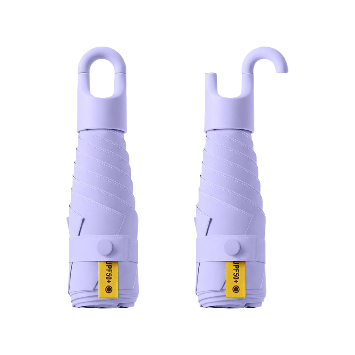 Mini Travel Folding Umbrella With Rotating Open&Close Ring Carabiner Handle for Women Kids - Small Portable Pocket Parasol,Lightweight Compact,6 Ribs,UV Protection,UPF 50,Rain Sun,Backpack