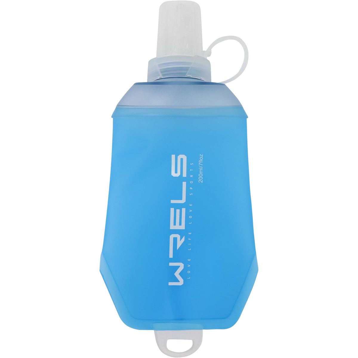 WRELS 200ml/350ml/500ml Collapsible Soft Flask,BPA Free Folding Soft Water Bottle with Hanging Ring,Lightweight TPU Hydration Flask for Running Marathon Cycling Hiking(350ml-2 Packs)