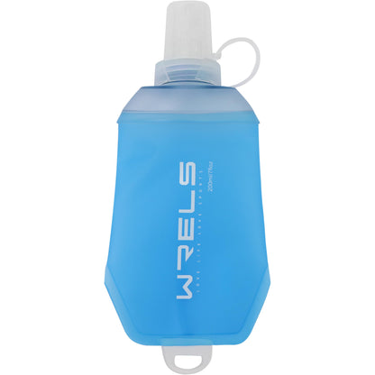 WRELS 200ml/350ml/500ml Collapsible Soft Flask,BPA Free Folding Soft Water Bottle with Hanging Ring,Lightweight TPU Hydration Flask for Running Marathon Cycling Hiking(350ml-2 Packs)
