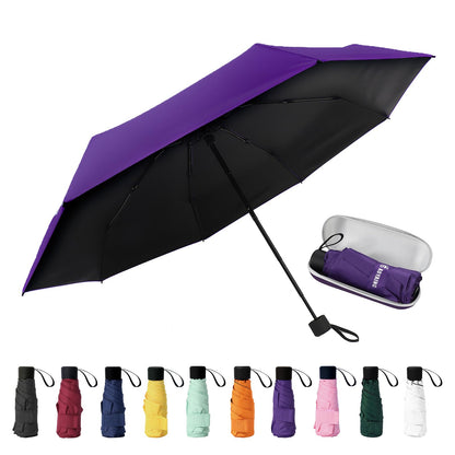 GAOYAING Compact Travel Umbrella with Case Sun&Rain Lightweight Small and Compact Suit for Pocket 34 Inches