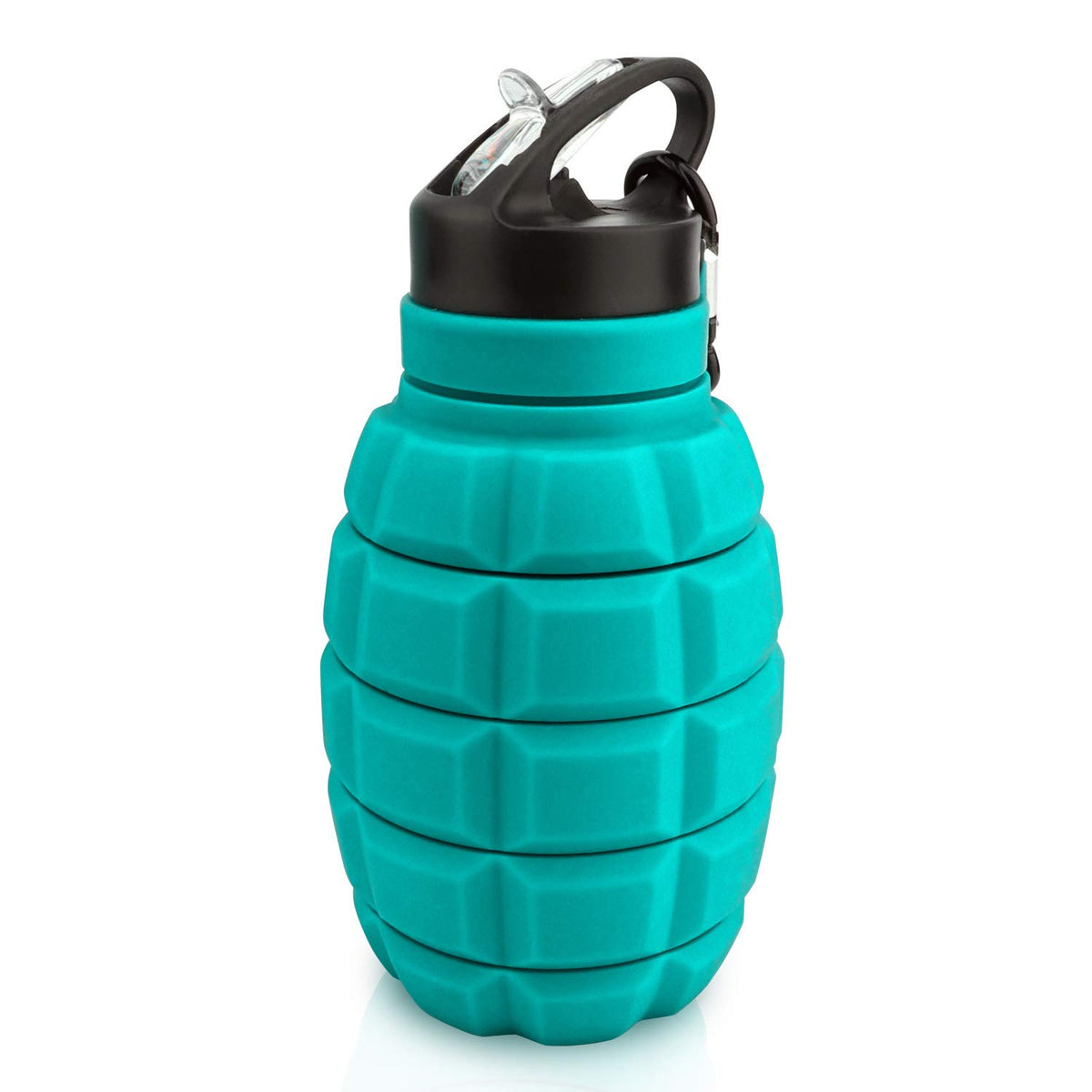 QiCheng&LYS Collapsible Water Bottle Sports Bottle 19.5OZ/580ml Travel Water Bottle for men women kids. BPA Free Food Grade Silicone. (Army green)