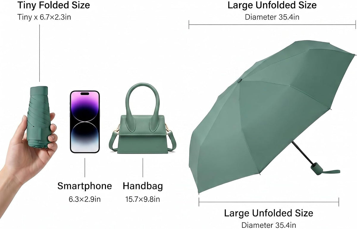 Mini Travel Umbrella, UPF 50+ UV Sun Protection