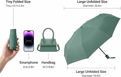 Mini Travel Umbrella, UPF 50+ UV Sun Protection