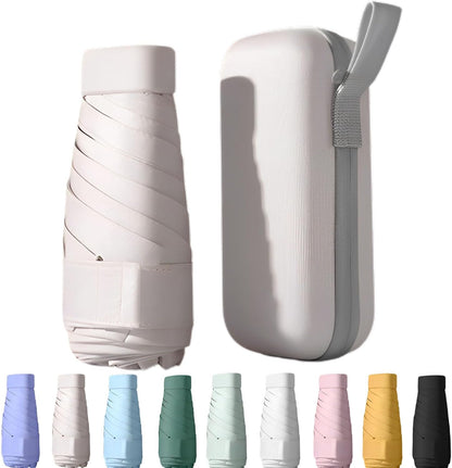 Mini Travel Sun Umbrella for Purse, UPF 50+ with Case