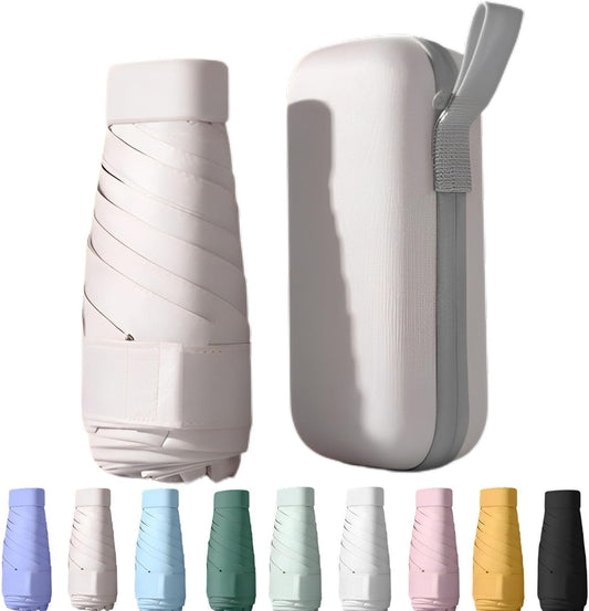 Mini Travel Sun Umbrella for Purse, UPF 50+ with Case