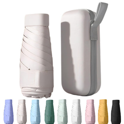 Mini Travel Sun Umbrella for Purse, UPF 50+ with Case