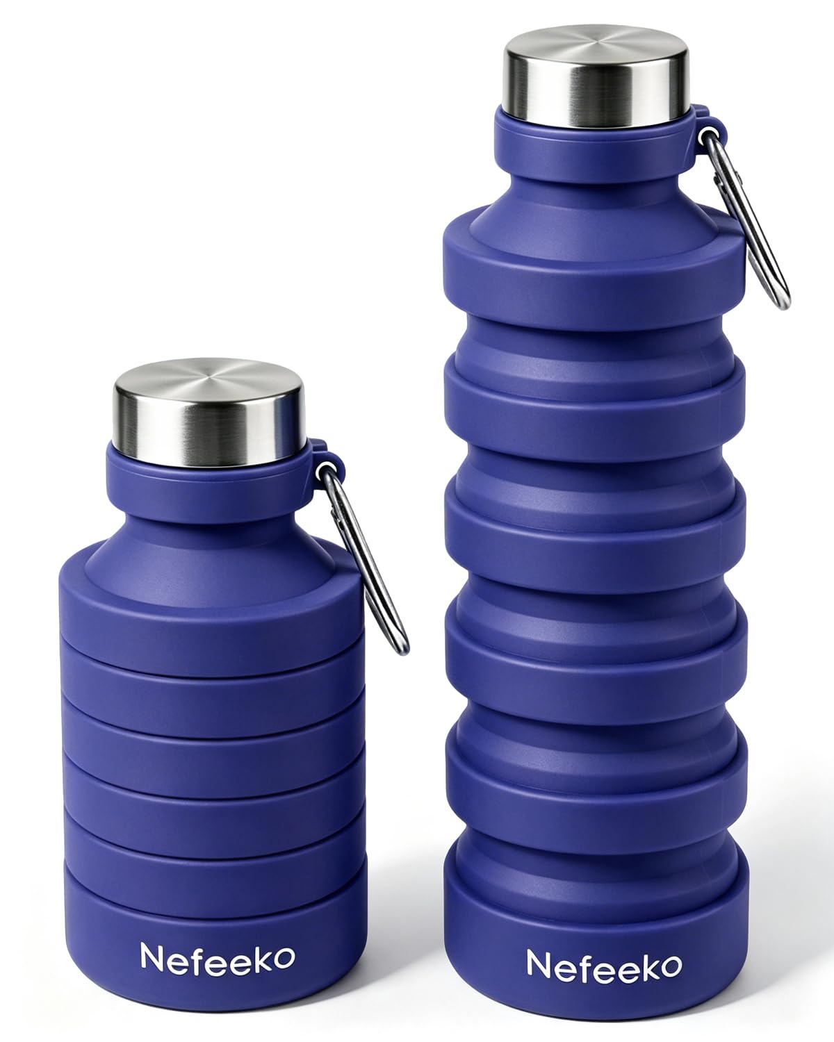 Nefeeko Collapsible Water Bottle, Reuseable BPA Free Silicone Water Bottles
