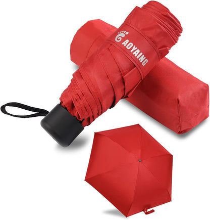 GAOYAING Compact Travel Umbrella with Case Sun&Rain Lightweight Small and Compact Suit for Pocket 34 Inches