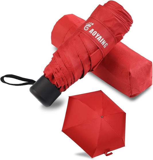 GAOYAING Compact Travel Umbrella with Case Sun&Rain Lightweight Small and Compact Suit for Pocket 34 Inches