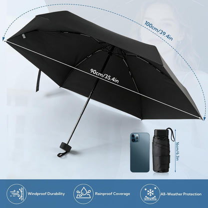 VZZNN 3 Pack Mini Travel Umbrella Compact, Lightweight Nano Waterproof Parasol for Purse Pocket, Small Foldable Rain Umbrella for Women Men, On-the-Go Outdoor Travel Work Daily Use