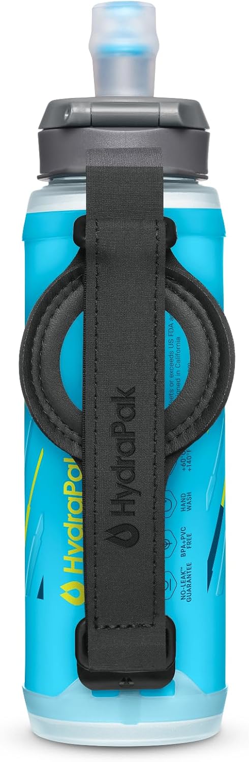 HydraPak SkyFlask Speed - Collapsible Handheld Running Water Bottle (350ml, 500ml, 500ml Insulated) - Adjustable Strap, Lightweight, Spill-Proof Cap