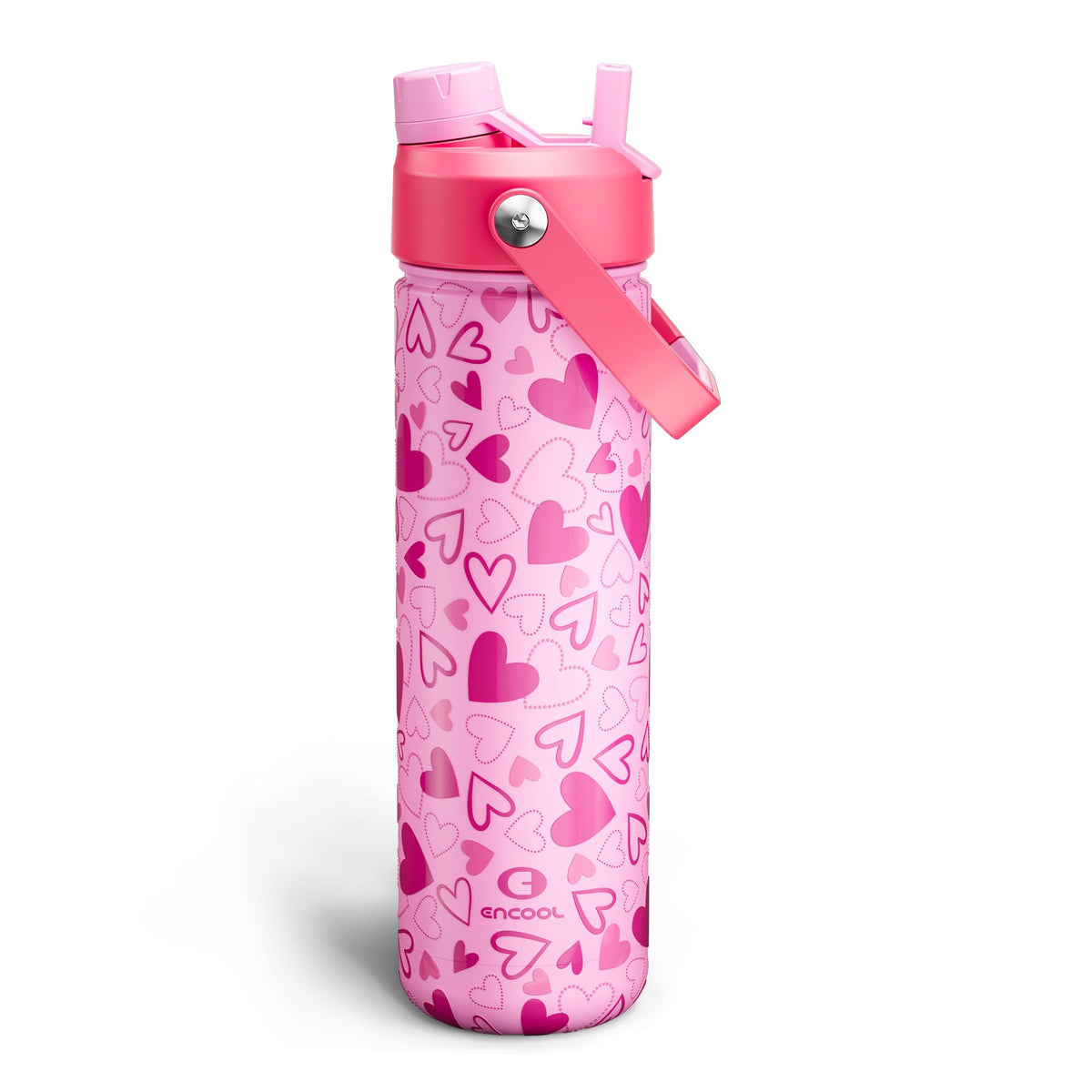 ENCOOL Insulated Water Bottle with Straw Stainless Steel Water Bottle, Leak-Proof, BPA-Free, Double Wall Vacuum Keeps Cold for 24 Hours for Sports, Travel, School (26 oz, Black Night)