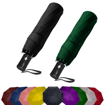SIEPASA Compact Travel Umbrella - Windproof Auto Open/Close, Small Folding Umbrella for Rain - Lightweight & Durable with Fiberglass Frame, Waterproof Canopy - Fits Backpack, Purse, Suitcase. (Black)