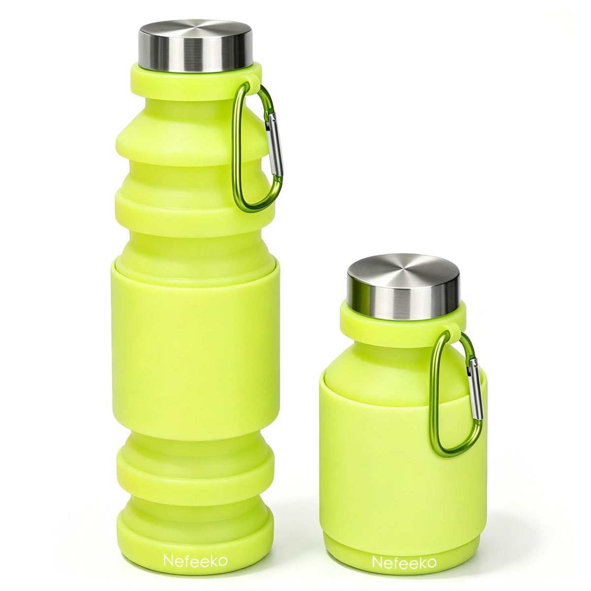 Nefeeko Collapsible Water Bottle, Reuseable BPA Free Silicone Water Bottles