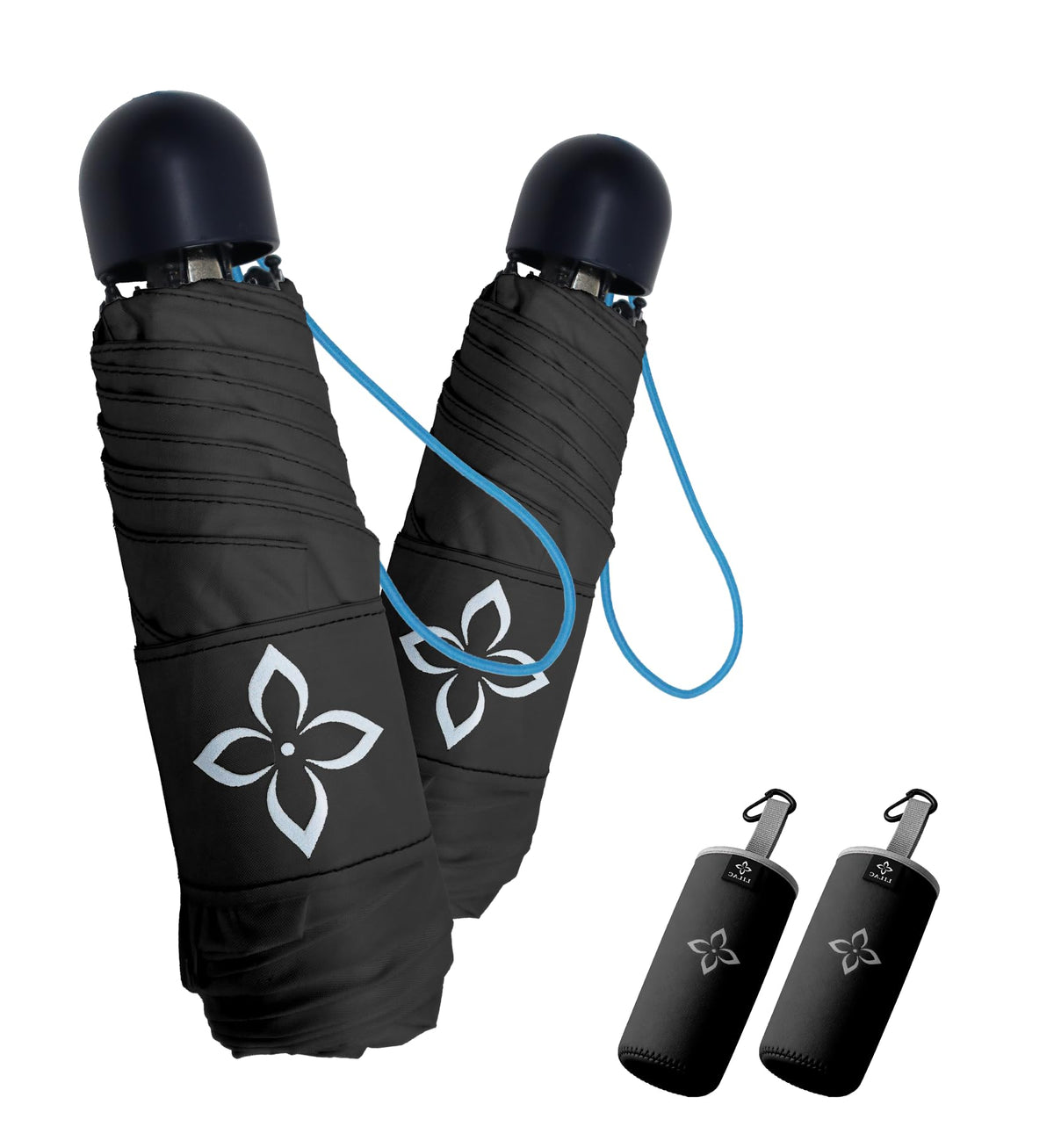 Mini Travel Umbrella for Rain - 43" Large Coverage Small Compact Umbrella, Reinforced Strong Frame, Lightweight Portable Parasol with UPF 100+ UV Protection, Gifts for Adults, Seniors & Students