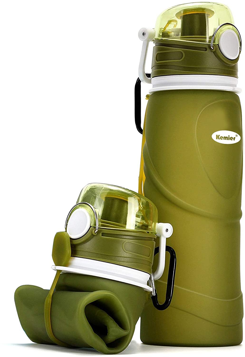 Collapsible Silicone Water Bottles-750ML,Medical Grade,BPA Free Travel Water Bottle Can Roll Up,26oz,Leak Proof Foldable Sports & Outdoor Water Bottles