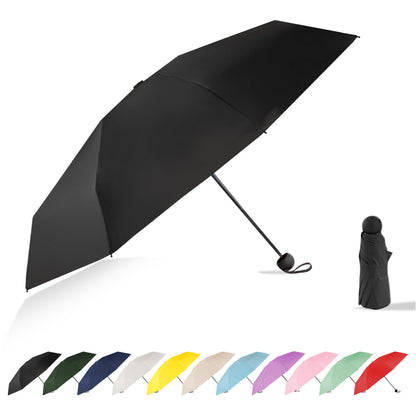 Mini Travel Umbrella Compact Small Size, UV Protection for Sun & Rain, Lightweight Folding, Wind Resistant, Small Backpack Purse Size for Women Kids