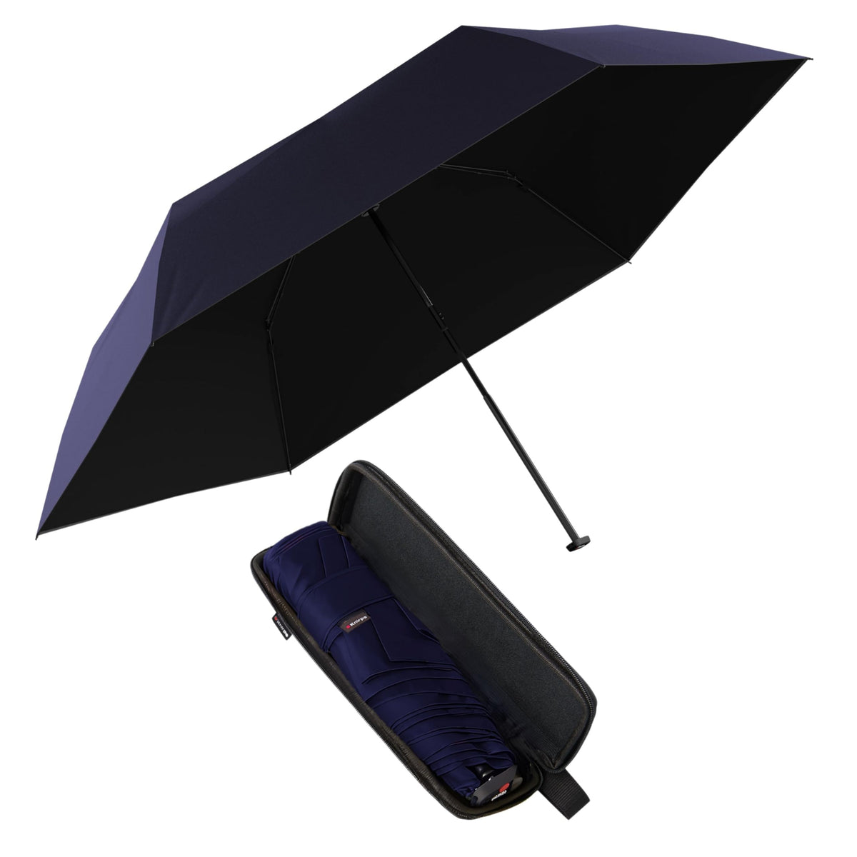 Knirps X4U My Clever Companion– 90cm Diameter Windproof Manual Open/Close Umbrella, Small and Compact Design for Travel and All Weather Protection, with Retractable Feature and Travel Case