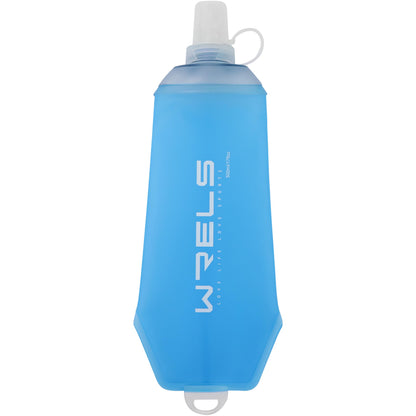 WRELS 200ml/350ml/500ml Collapsible Soft Flask,BPA Free Folding Soft Water Bottle with Hanging Ring,Lightweight TPU Hydration Flask for Running Marathon Cycling Hiking(350ml-2 Packs)