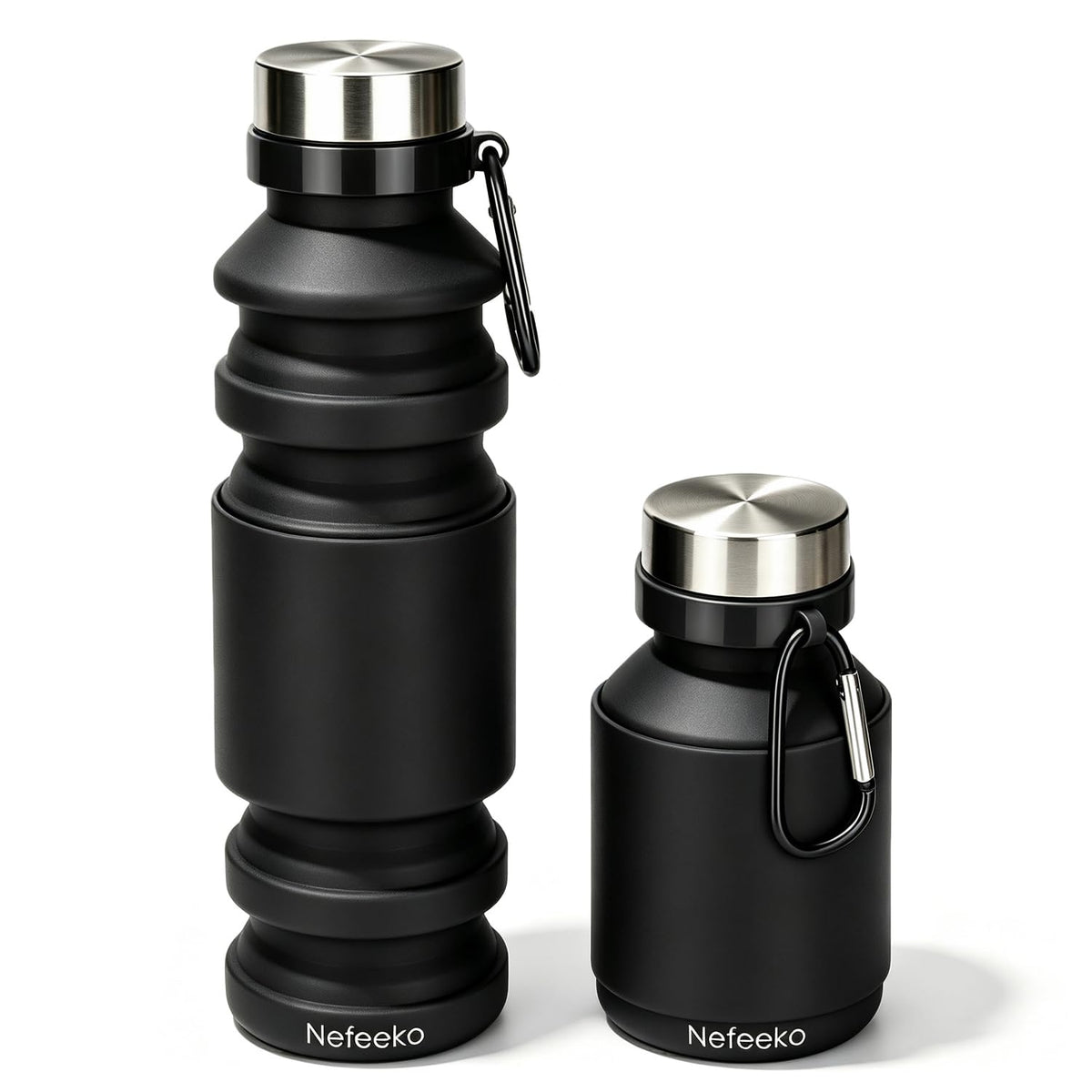 Nefeeko Collapsible Water Bottle, Reuseable BPA Free Silicone Water Bottles