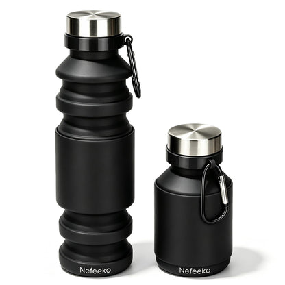 Nefeeko Collapsible Water Bottle, Reuseable BPA Free Silicone Water Bottles