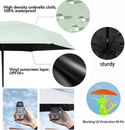 Mini Sun Travel Folding Umbrella Ring handle UPF 50 Men Women Kids