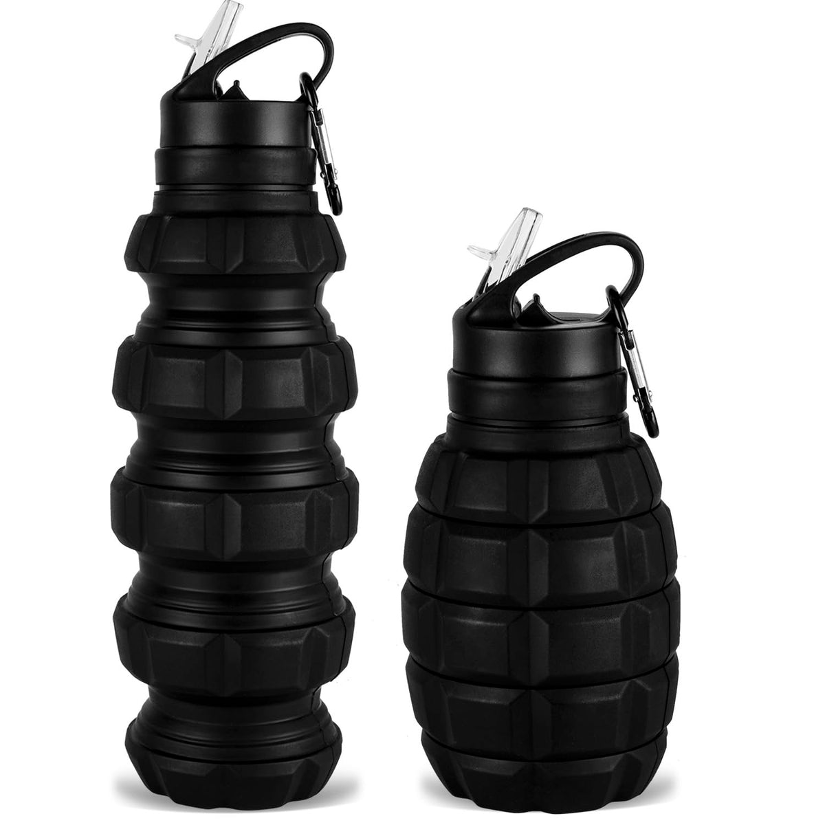 QiCheng&LYS Collapsible Water Bottle Sports Bottle 19.5OZ/580ml Travel Water Bottle for men women kids. BPA Free Food Grade Silicone. (Army green)