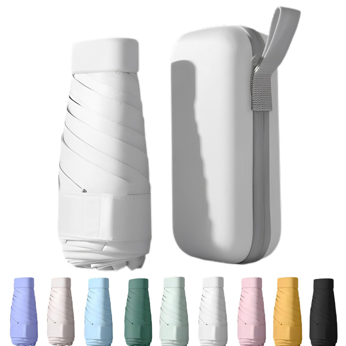 Mini Travel Sun Umbrella for Purse, UPF 50+ with Case