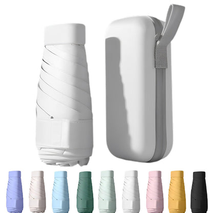 Mini Travel Sun Umbrella for Purse, UPF 50+ with Case