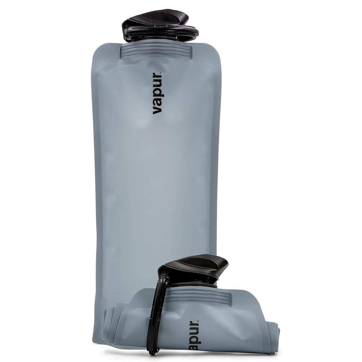 Vapur Collapsible Water Bottle with Carabiner, 34oz (1L), Night Blue