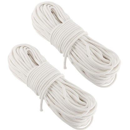 FUNSUEI 2PCS 5/32 Inch 328 Feet White Cotton Clothesline Rope, Cotton Clothesline Cord, Natural Rope for Clothes Hanging, Plant Hanger, Knitting Crafts