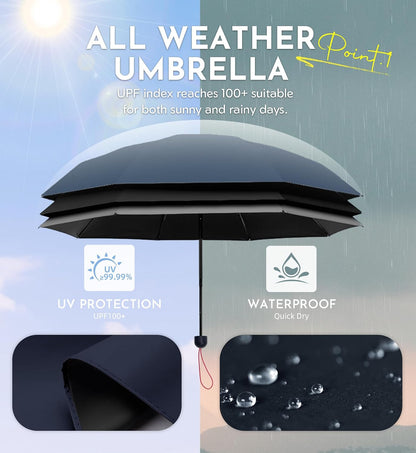 Mini Umbrella for Travel UPF 100+ UV Sun Compact for Purse Backpack