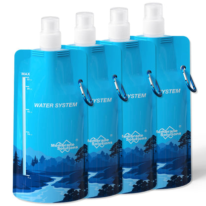 Membrane Solutions Collapsible Water Bottle 23oz with Carabiner