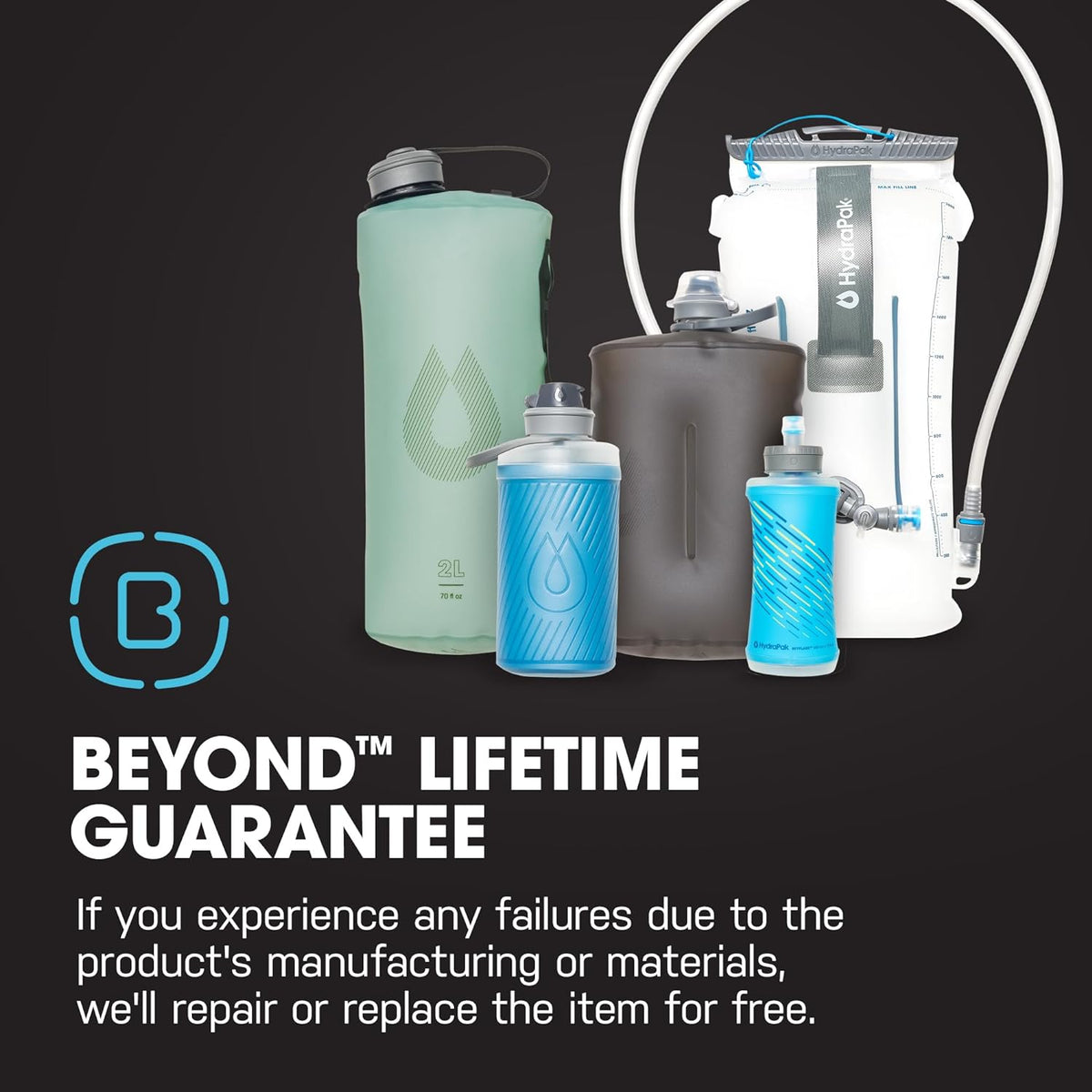 HydraPak Flux Collapsible Backpacking Water Bottle (750ml, 1L, 1.5L)