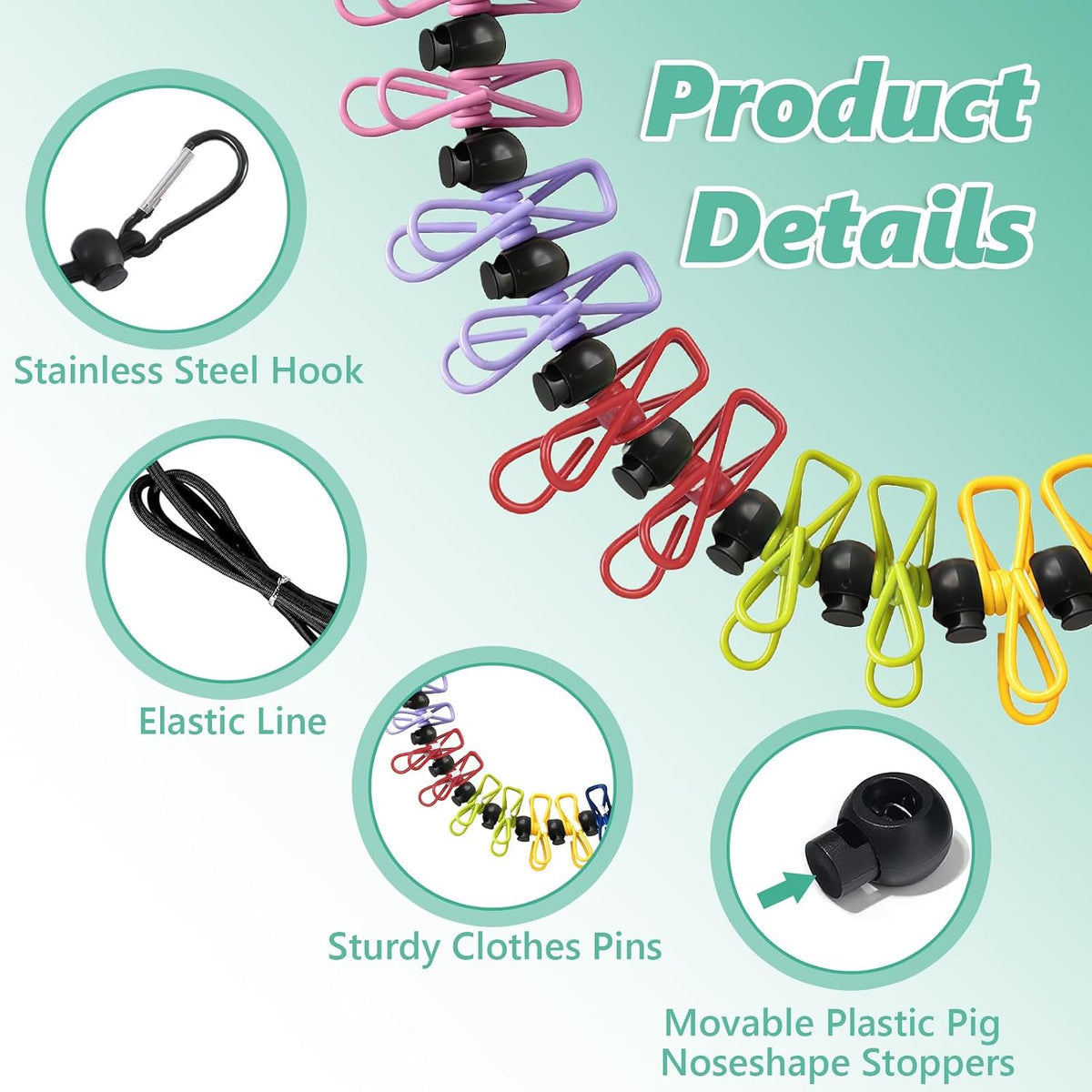 Retractable Clothes Line for Cruise, Magnetic Clothesline for Travel