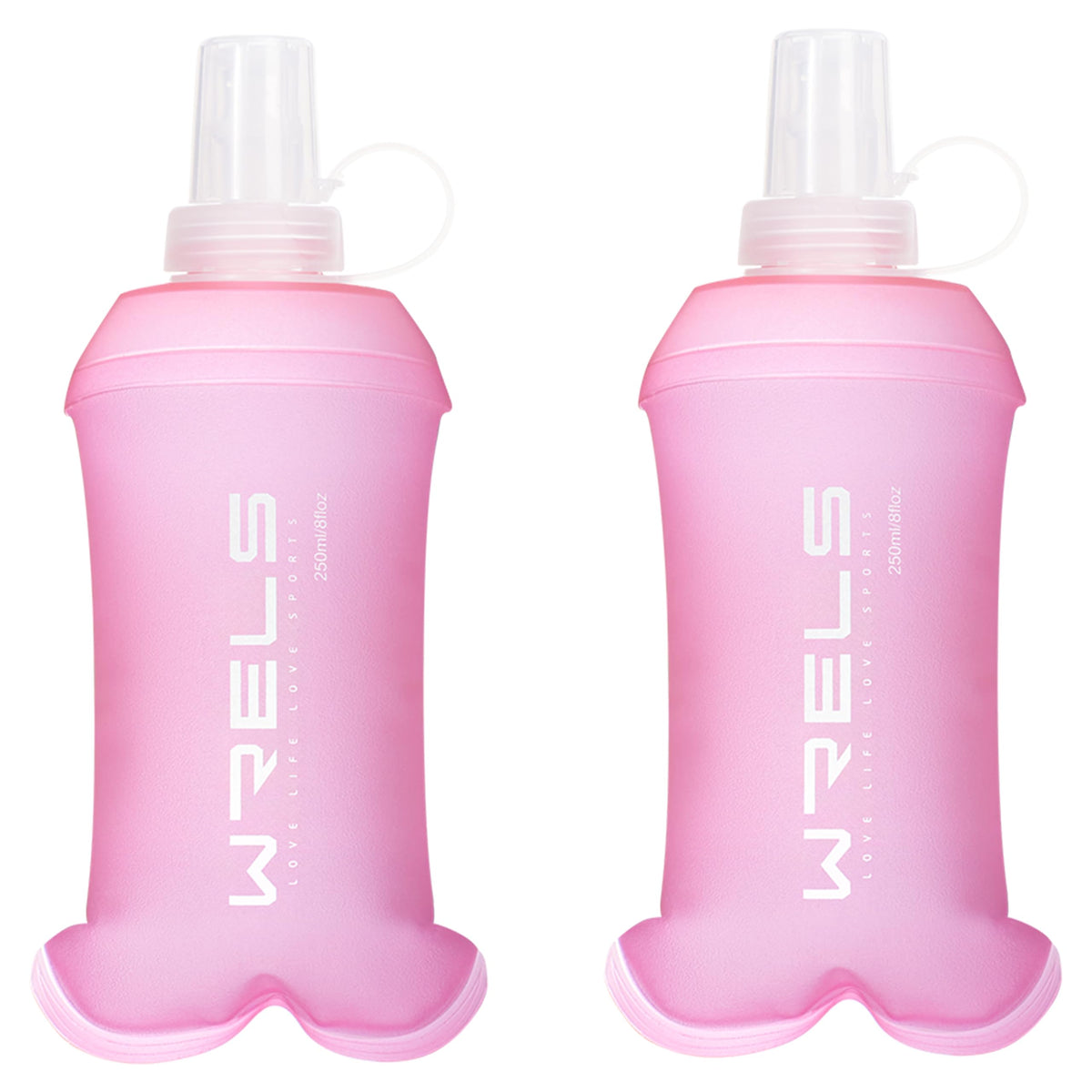 WRELS Running Water Bottle,250ml/350ml/500ml TPU Soft Flask,Collapsible Water Bottles for Hydration Vests and Running Belts Backpack, Soft Water Bottles For Hiking Cycling Climbing