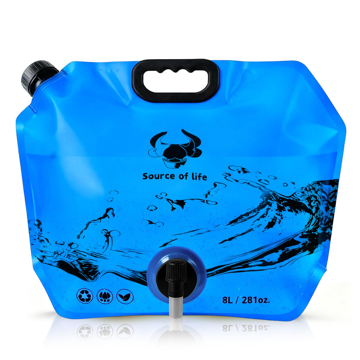 Camping Water Container, Collapsible 2 Gallon Water Jug with Spout BPA-free