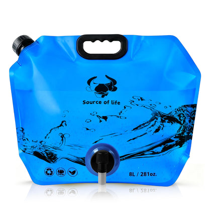 Camping Water Container, Collapsible 2 Gallon Water Jug with Spout BPA-free