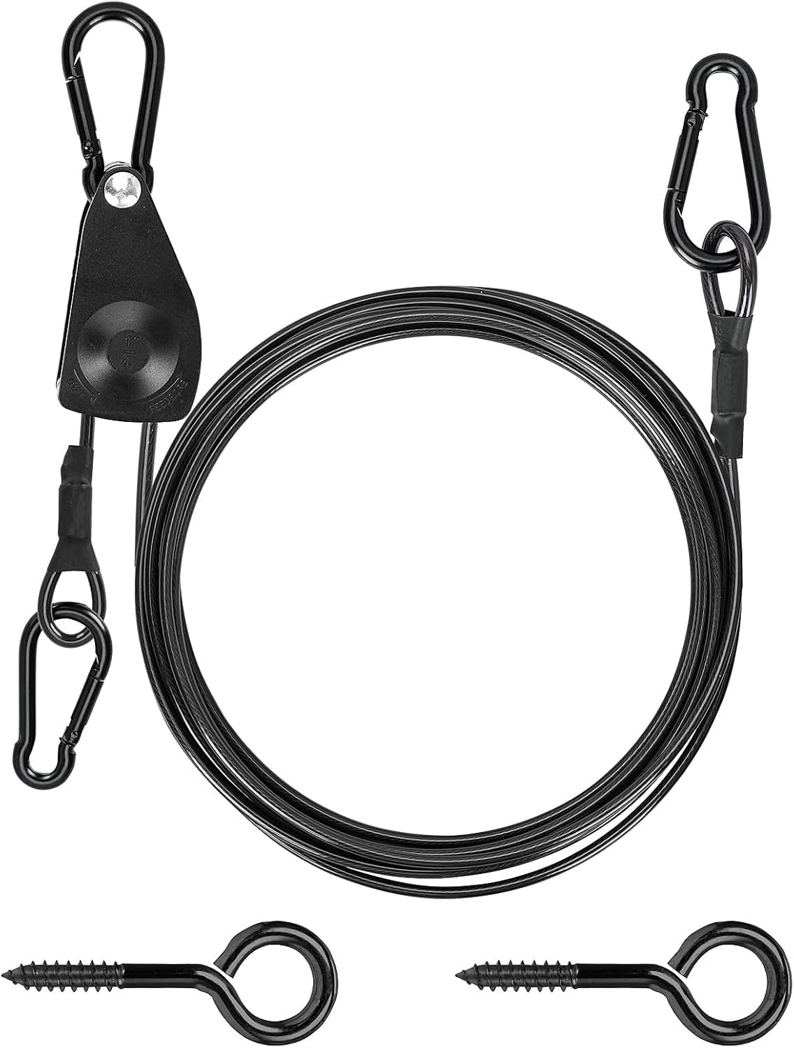 TooTaci Outdoor Clothesline Kit with Self-Locking Pulley, 15FT 3/16" Cable