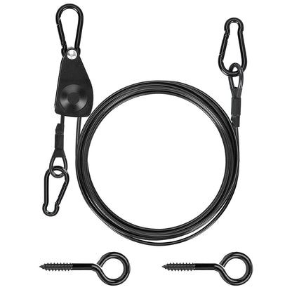 TooTaci Outdoor Clothesline Kit with Self-Locking Pulley, 15FT 3/16" Cable