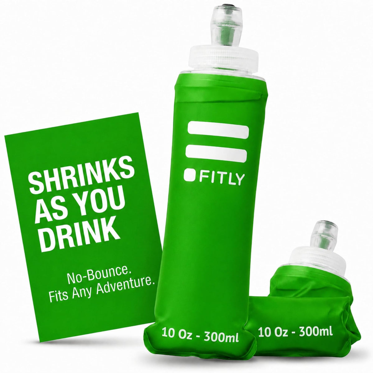 FITLY Soft Flask Running Water Bottle - Collapsible Hydration Flask
