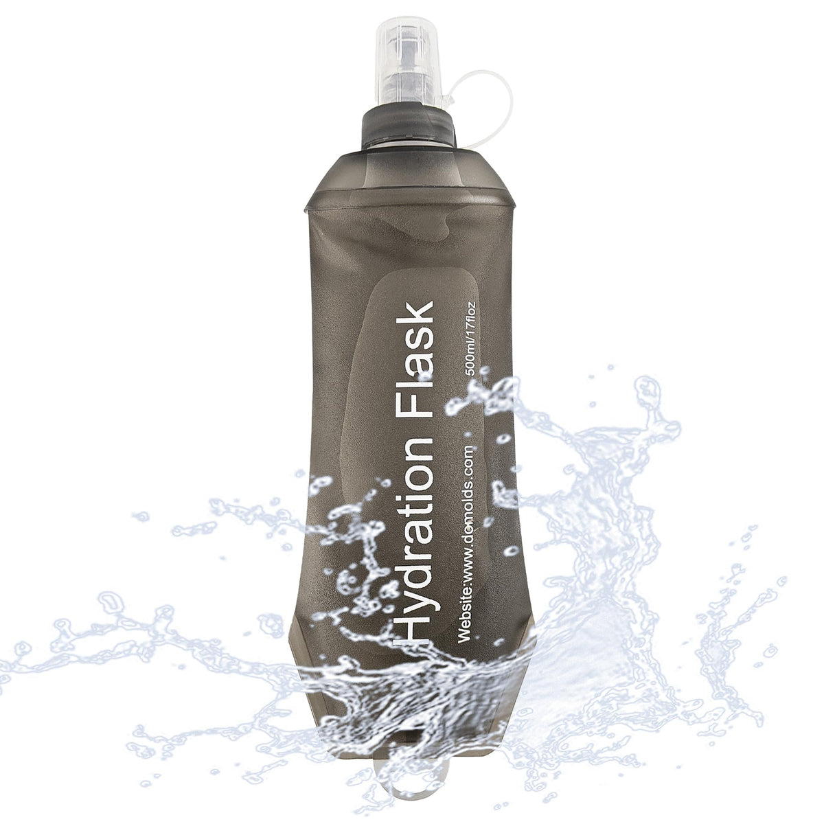 J.CARP 2Pcs 250ml Soft Flask Running Water Bottles, TPU Foldable Running Hydration Flask for Hydration Pack Cycling Hiking Climbing Outdoors Motorbike White