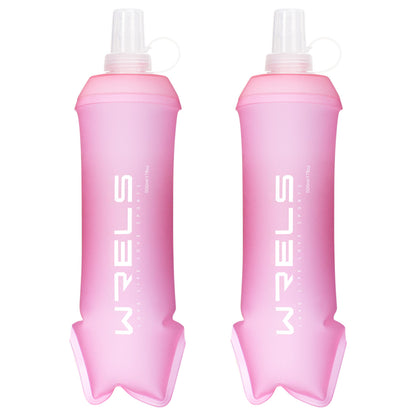 WRELS Running Water Bottle,250ml/350ml/500ml TPU Soft Flask,Collapsible Water Bottles for Hydration Vests and Running Belts Backpack, Soft Water Bottles For Hiking Cycling Climbing