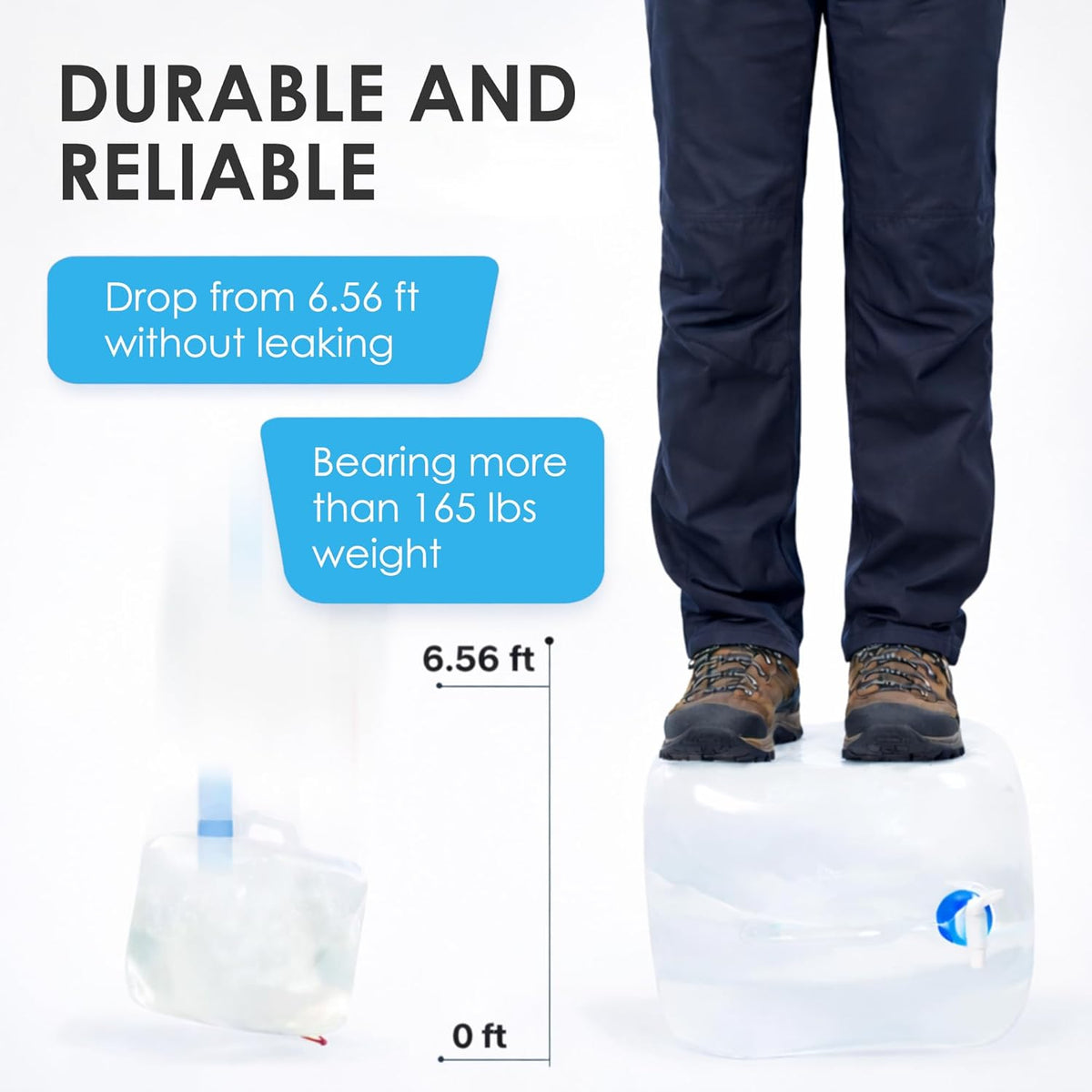 BPA-Free Collapsible Water Container with Spigot, 2-Pack 5.3 Gallon