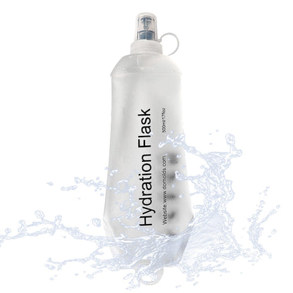 J.CARP 2Pcs 250ml Soft Flask Running Water Bottles, TPU Foldable Running Hydration Flask for Hydration Pack Cycling Hiking Climbing Outdoors Motorbike White