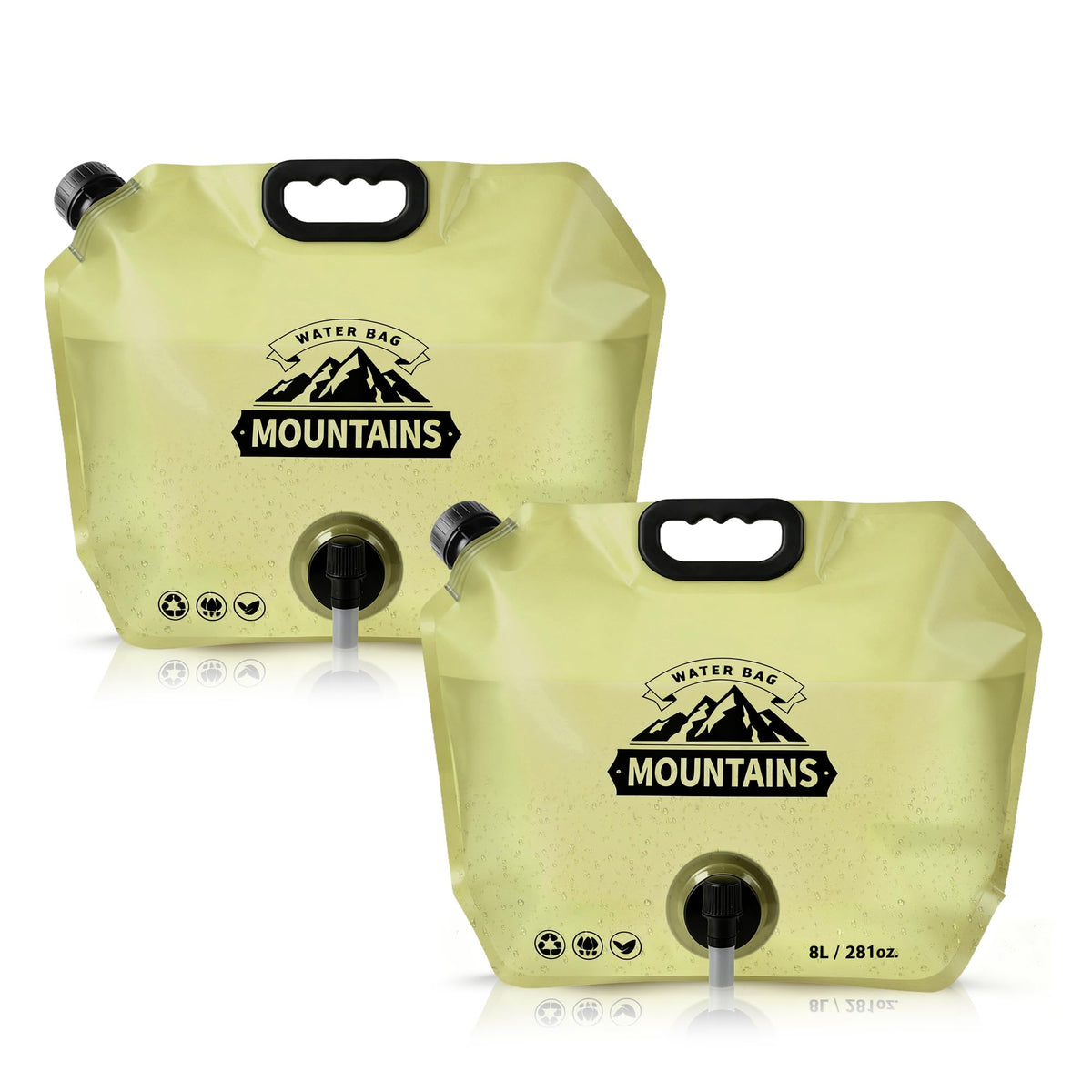 Camping Water Container, Collapsible 2 Gallon Water Jug with Spout BPA-free