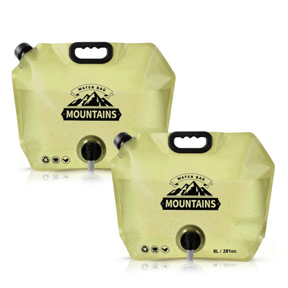Camping Water Container, Collapsible 2 Gallon Water Jug with Spout BPA-free
