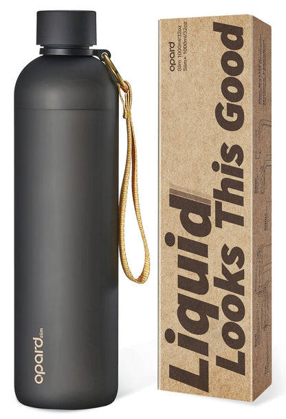 Opard Slim Water Bottle 32oz, Dishwasher Safe Plastic Water Bottle BPA-Free, Leakproof Screw Top, Forest Green, Reusable for Travel School Sport Gym Hiking