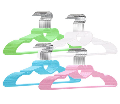 Plastic Hangers 50 Pack, Cute Clothes Hanger Ultra Thin Space Saving - Pink Clothes Hangers with 360 Degree Swivel Hook & Travel Clothesline - Sturdy Adult Coat Hangers for Dress, Shirts, Coats