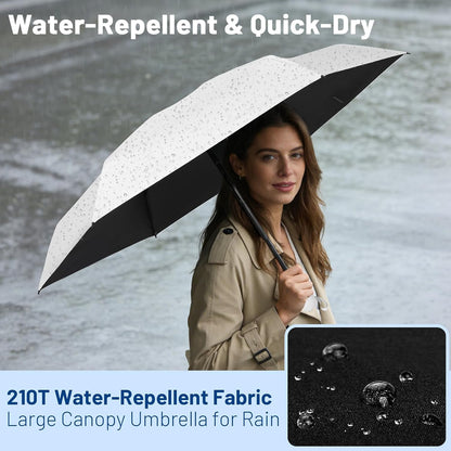 SY COMPACT Mini Travel Umbrella, UPF 50+ Rain & UV Sun Protection, Small Windproof & Lightweight Portable Umbrella with Zipper Case, Fits in Purse Travel Essential for Men Women